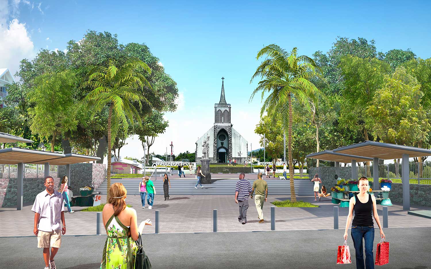 Photo 3D de la Place Jeanne d'Arc à Saint André